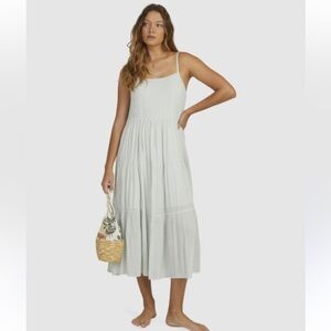 Mia White Maxi Dress by Bahia Beach Bohemian w/Crochet Detail & Drawstring Waist